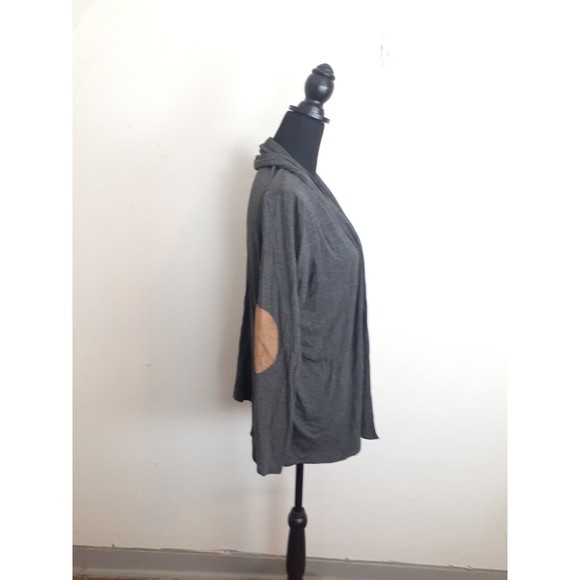 NEW Altar'd State Cardigan Women M Gray Elbow Patches Lightweight Open Academia - Picture 2 of 9